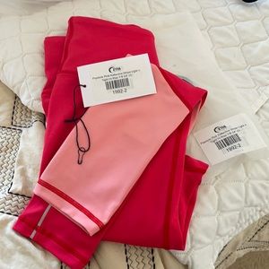 Zyia popsicle pink reflective stripe light n tight 7/8 leggings